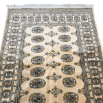 180cm x 122cm Hand Knotted Beige Karachi Bokhara - Wool Rug - Image 2