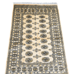 180cm x 122cm Hand Knotted Beige Karachi Bokhara - Wool Rug - Image 3