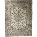 356 x 250cm Hand Knotted Persian Kashan Cream Wool Rug